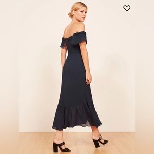 Reformation butterfly dress in navy